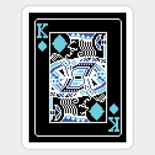 King of Diamonds Pixel Art Bright Negative Mode Magnet